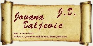 Jovana Daljević vizit kartica